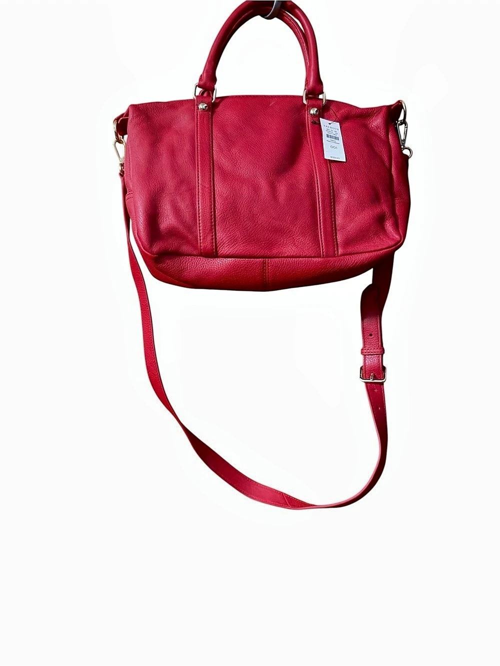 Talbots Red Leather Satchel with Shoulder Strap